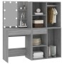 Tocador con LED y armario madera contrachapada gris Sonoma de vidaXL, Tocadores para dormitorios - Ref: Foro24-3120189, Preci...