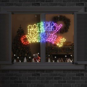 Cartel de Navidad con 240 LED Multicolor 100 x 50 cm PVC Cartel de Navidad con 240 LED Multicolor 100 x 50 cm PVC