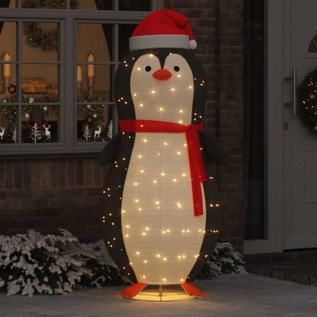 Figura de pingüino de nieve Blanco cálido 78 x 88 x 180 cm tela