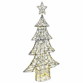 Árbol de Navidad con 160 LED cálido 150 cm Ratán Árbol de Navidad con 160 LED cálido 150 cm Ratán