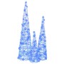 Árbol de Navidad con 90 LED 3 pcs Azul 20 x 20 x 80 cm Acrílico