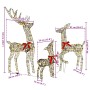 Familia de Renos 3 pcs cálido 67 x 26 x 127 cm Ratán
