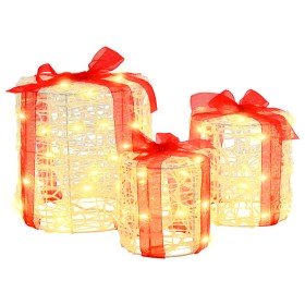 Decoración de Caja de Regalo 3 pcs cálido 20 x 20 x 21 cm Decoración de Caja de Regalo 3 pcs cálido 20 x 20 x 21 cm