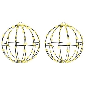 Bola con 192 LED 2 pcs cálido 30 cm Metal