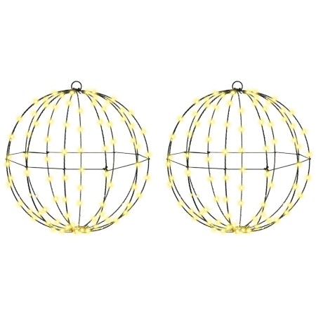 Bola con 192 LED 2 pcs cálido 40 cm Metal
