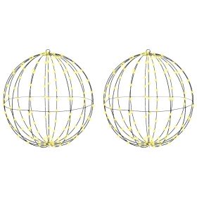 Bola con 384 LED 2 pcs cálido 60 cm Metal Bola con 384 LED 2 pcs cálido 60 cm Metal