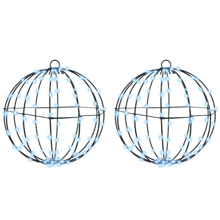 Bola con 192 LED 2 pcs frío 30 cm Metal