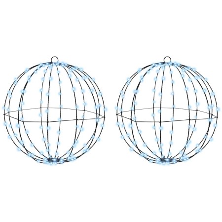 Bola con 192 LED 2 pcs frío 40 cm Metal
