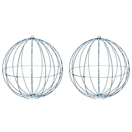Bola con 384 LED 2 pcs frío 60 cm Metal