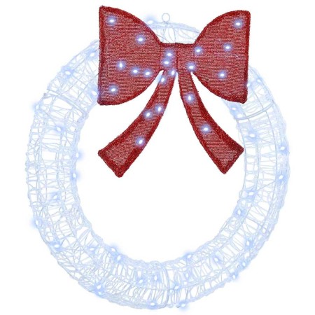 Corona con luces de tiras LED frío 75 cm Acrílico