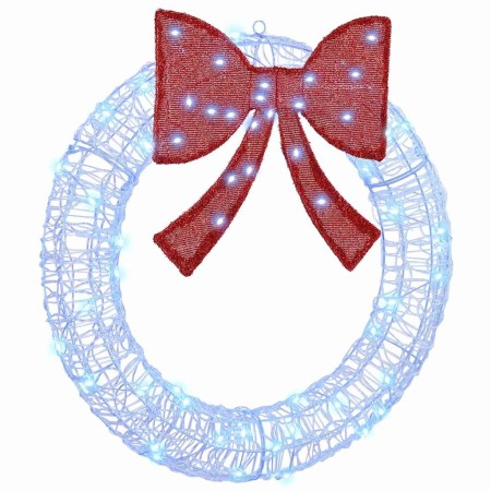 Corona con luces de tiras LED Azul 75 cm Acrílico