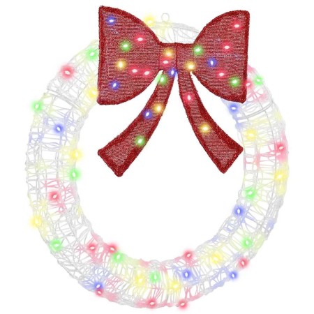 Corona con luces de tiras LED Multicolor 75 cm Acrílico