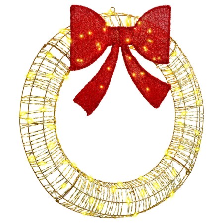 Corona con 80 LED cálido 90 cm PET