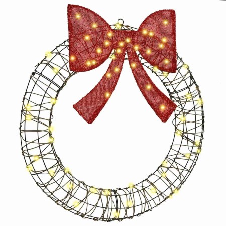 Corona con 60 LED cálido 75 cm Ratán