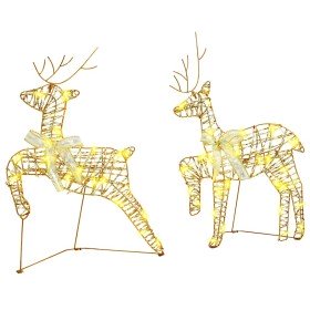 Renos LED con 40 LED 2 pcs Cálido 44 x 18 x 65.5 cm PET Renos LED con 40 LED 2 pcs Cálido 44 x 18 x 65.5 cm PET