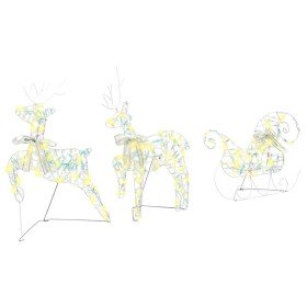 Renos LED con 60 LED 3 pcs Cálido PET Renos LED con 60 LED 3 pcs Cálido PET