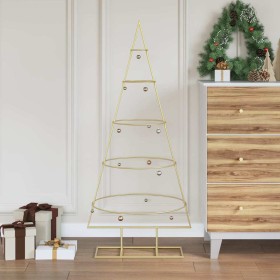 Árbol de Navidad de metal con soporte Dorado 125 cm