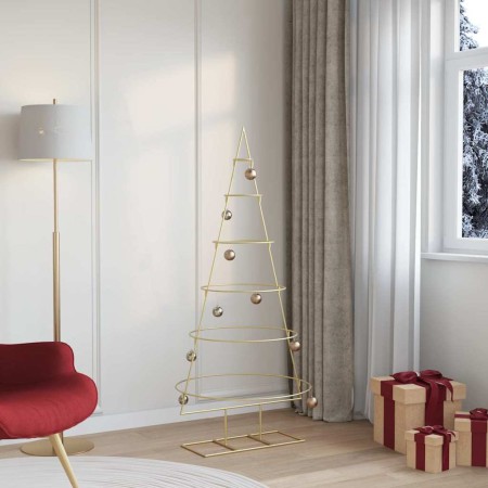 Árbol de Navidad de metal con soporte Dorado 150 cm