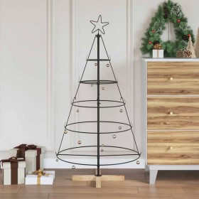 Árbol Cono de Navidad con soporte Negro 125 cm Acero