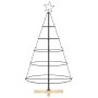 Árbol Cono de Navidad con soporte Negro 125 cm Acero