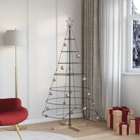 Árbol Cono de Navidad con soporte Negro 180 cm Acero