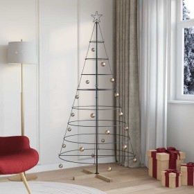 Árbol Cono de Navidad con soporte Negro 210 cm Acero