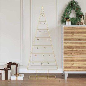 Árbol de Navidad de metal con soporte Dorado 125 cm