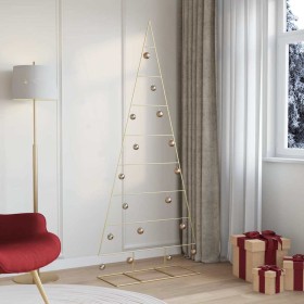 Árbol de Navidad de metal con soporte Dorado 210 cm