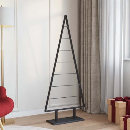 Árbol de Navidad de metal con soporte Negro 150 cm Acero