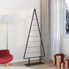 Árbol de Navidad de metal con soporte Negro 180 cm Acero