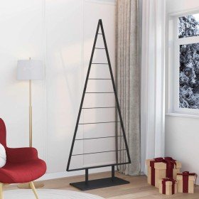 Árbol de Navidad de metal con soporte Negro 210 cm Acero