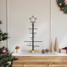 Árbol de Navidad de metal con soporte Negro 60 cm