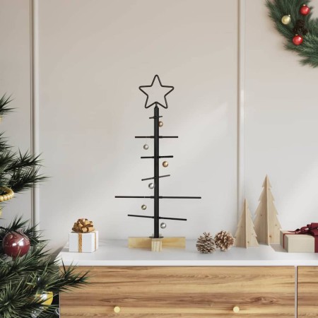 Árbol de Navidad de metal con soporte Negro 60 cm