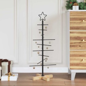 Árbol de Navidad de metal con soporte Negro 90 cm