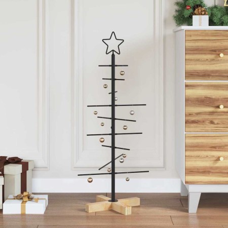 Árbol de Navidad de metal con soporte Negro 90 cm