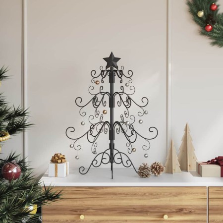 Árbol de Navidad de metal con soporte Negro 60 cm