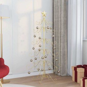 Árbol de Navidad de metal con soporte Dorado 150 cm