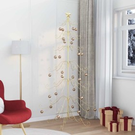 Árbol de Navidad de metal con soporte Dorado 215 cm