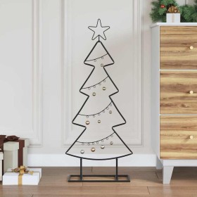 Árbol de Navidad de metal con soporte Negro 90 cm Acero