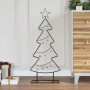 Árbol de Navidad de metal con soporte Negro 90 cm Acero