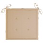 Silla mecedora de madera maciza de teca con cojín beige