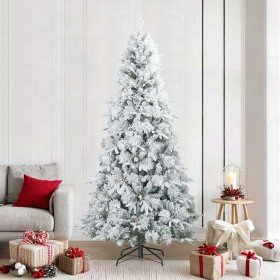 Árbol de Navidad artificial plegable cubierto de nieve 240 cm
