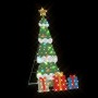 Árbol de Navidad iluminado con 3 cajas de regalo 2D blanca