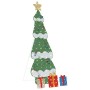 Árbol de Navidad iluminado con 3 cajas de regalo 2D blanca