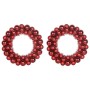 Coronas de Bolas de Navidad 2 pcs Rojo 33 x 33 x 7 cm