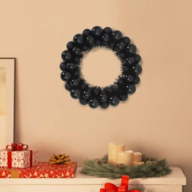 Coronas de Bolas de Navidad 2 pcs Negro 33 x 33 x 7 cm Coronas de Bolas de Navidad 2 pcs Negro 33 x 33 x 7 cm