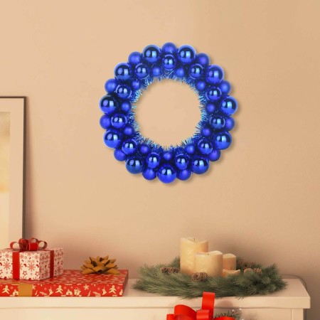 Coronas de Bolas de Navidad 2 pcs Azul 33 x 33 x 7 cm