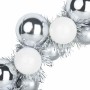 Coronas de Bolas de Navidad 2 pcs y Plata 33 x 33 x 7 cm