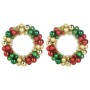 Coronas de Bolas de Navidad 2 pcs Multicolor 33 x 33 x 7 cm
