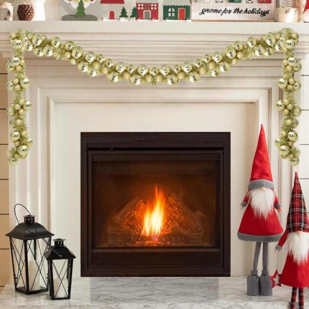 Guirnalda de Bolas de Navidad Dorado 186 cm Poliestireno